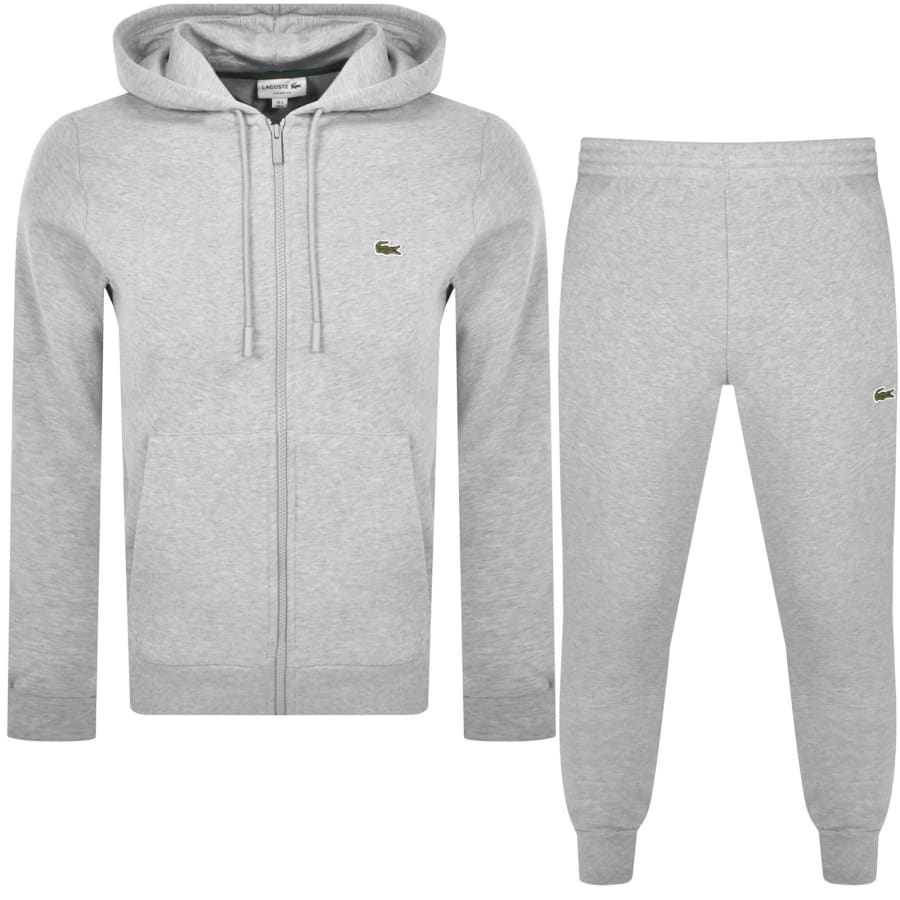 Lacoste Full Zip Hooded Tracksuit Grey | Mainline Menswear